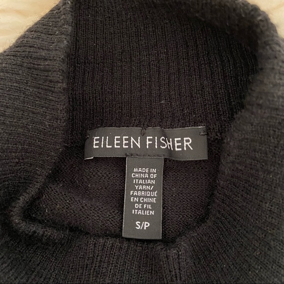 Eileen Fisher Black Mock Neck Short Sleeve Sweater Size S/P - Picture 4 of 6